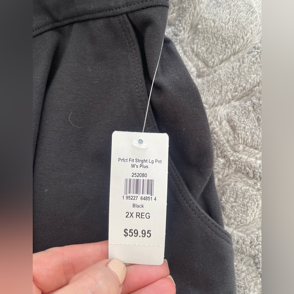 LL Bean Women’s Perfect Pants Straight Leg Black Size 2X Pull On Stretch NWT - Picture 6 of 8